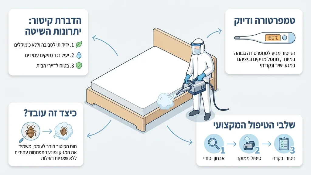 מדביר מקצועי מבצע הדברת פשפשים בקיטור