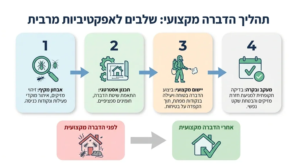 מדביר מקצועי מבצע ריסוס והדברה
